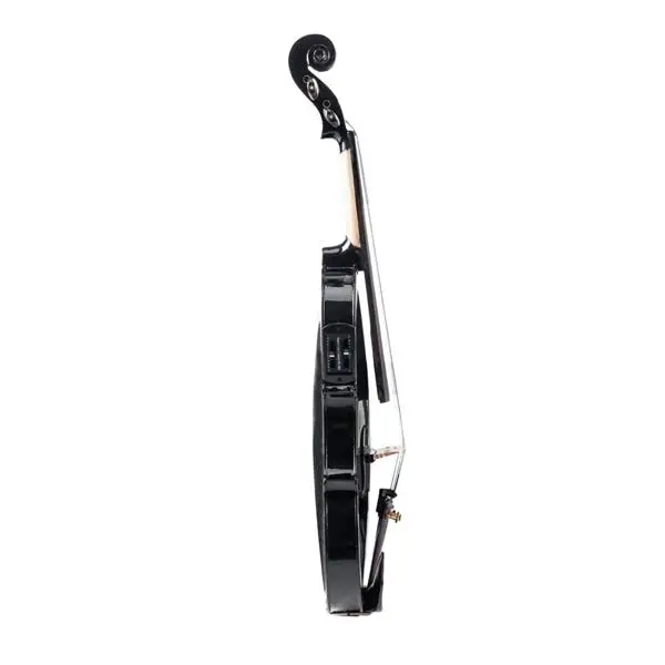 GV102 4/4 Solid Wood EQ Violin Case Bow Violin Strings Shoulder Rest Electronic Tuner Connecting Wire Cloth Black view 4