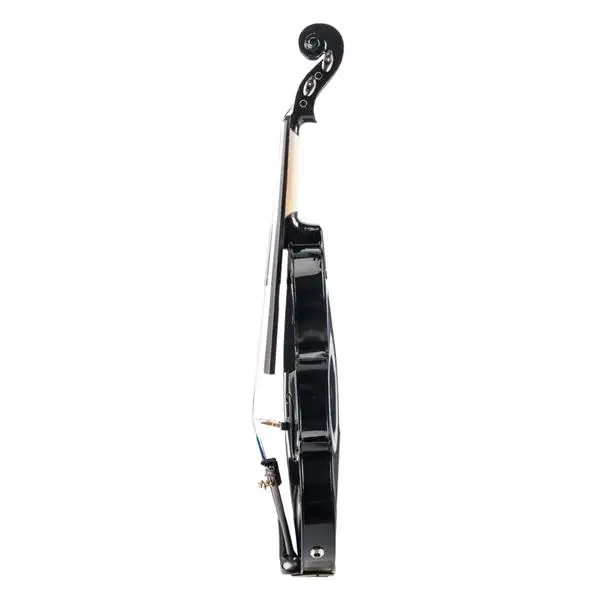 GV102 4/4 Solid Wood EQ Violin Case Bow Violin Strings Shoulder Rest Electronic Tuner Connecting Wire Cloth Black view 5