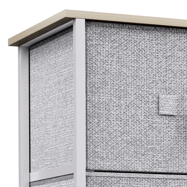 8 Drawers Dresser Chest of Drawers for Fabric Storage Dressers for Living Room Light Gray view 4