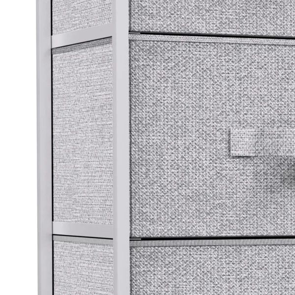 8 Drawers Dresser Chest of Drawers for Fabric Storage Dressers for Living Room Light Gray view 5