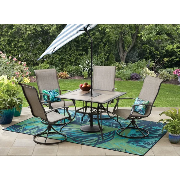 Outdoor 26lb Steel Round Umbrella Base, Black Finish view 5