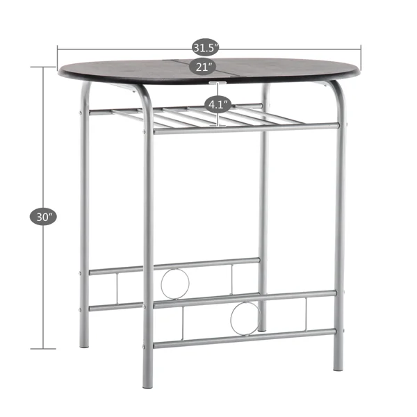 [Same Code:67657426]PVC Breakfast Table (One Table and Two Chairs) Black view 6