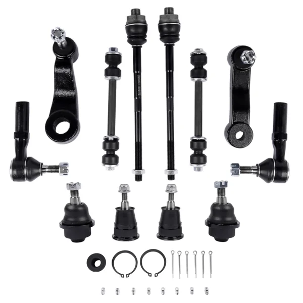12Pcs Front Ball Joints Tie Rods Sway Bars Kit Fit for Chevy Silverado GMC Sierra 1500HD 2500 2500HD 3500 3500HD 2001-2010 K80631 K6654 K6535 ES3488 ES3609