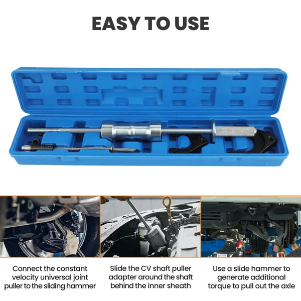 Inner CV Joint Puller Slide Hammer Wheel Drive Axle Half Shaft Removal Tool Sets view 3