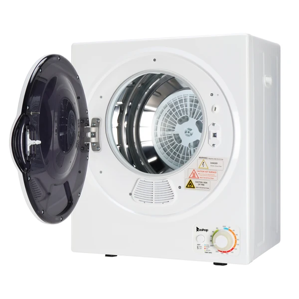 GYM25-78 Compact Portable Household clothes Dryer 1.6cuft with Stainless Steel Drum Black and White 120V MECHANICAL Control ETL Certification view 4