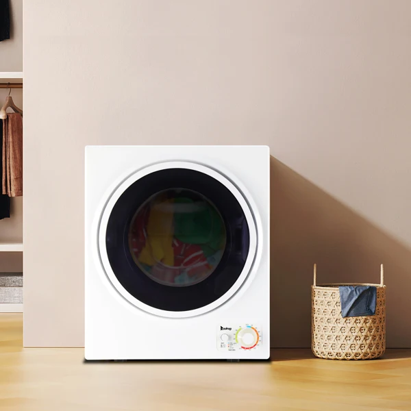 GYM25-78 Compact Portable Household clothes Dryer 1.6cuft with Stainless Steel Drum Black and White 120V MECHANICAL Control ETL Certification