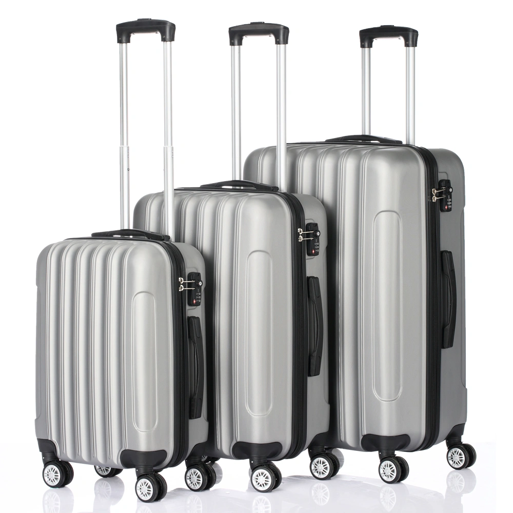 3-in-1 Large Capacity Travel Storage Suitcase, Silver Gray Multifunctional Luggage Organizer