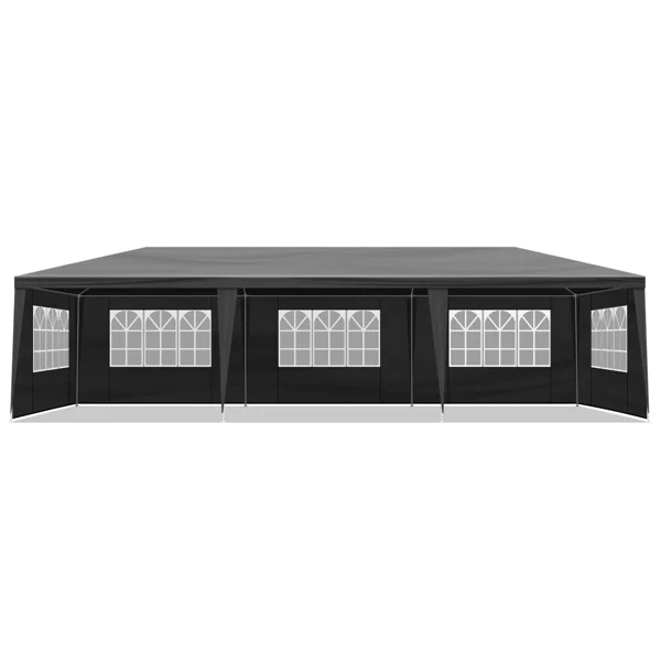 10'x30' Outdoor Party Tent with 8 Removable Sidewalls, Waterproof Canopy Patio Wedding Gazebo Black view 4