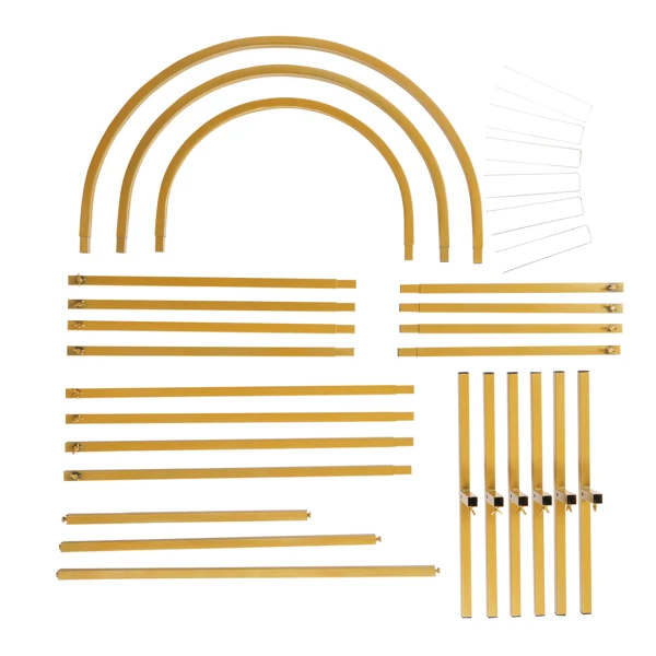 (5.9ft+4.9ft+3.9ft) Three-Piece Set Wedding Arc Top Iron Art Wedding Iron Arch Gold view 5