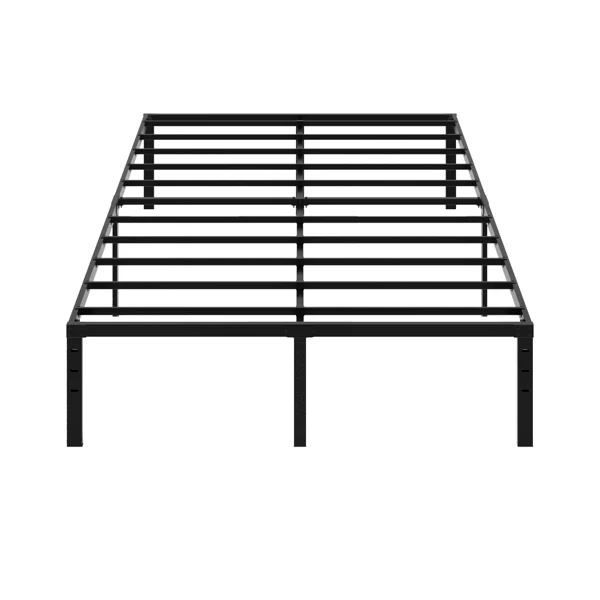 Black Queen Size Simple Basic Platform Metal Bed Frame - 14 Inch Bed Height view 3