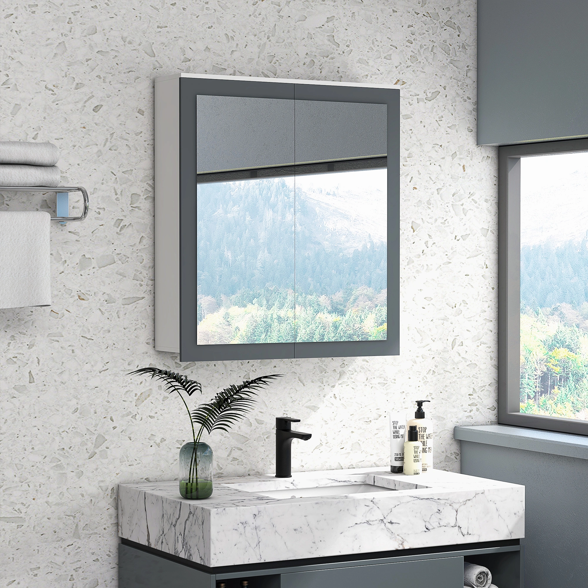 Bathroom Vanity Cabinet with Mirror Wall-Mount Storage Cabinet