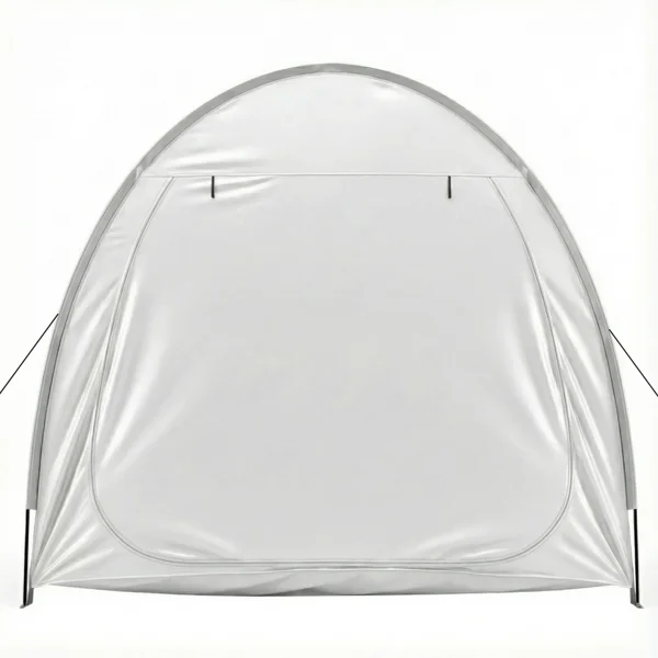 6.8x2.6FT Light Gray Arc Bicycle Storage Shed, 210D PU Silver Coated Oxford Cloth Bike Storage Tent with Fiberglass Frame view 4