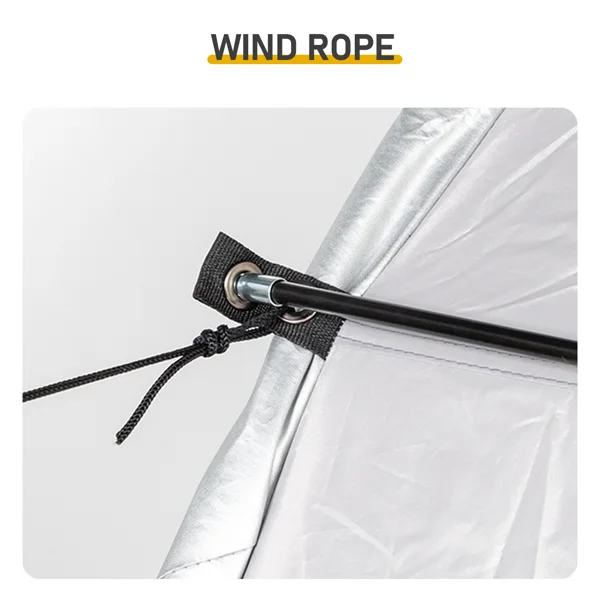 6.8x2.6FT Light Gray Arc Bicycle Storage Shed, 210D PU Silver Coated Oxford Cloth Bike Storage Tent with Fiberglass Frame view 6