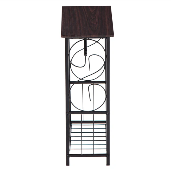 (37 x 20 x 55)cm Multifunctional Bathroom Table / Interior Side Table Tissue Magazine Rack Dark Brown view 6