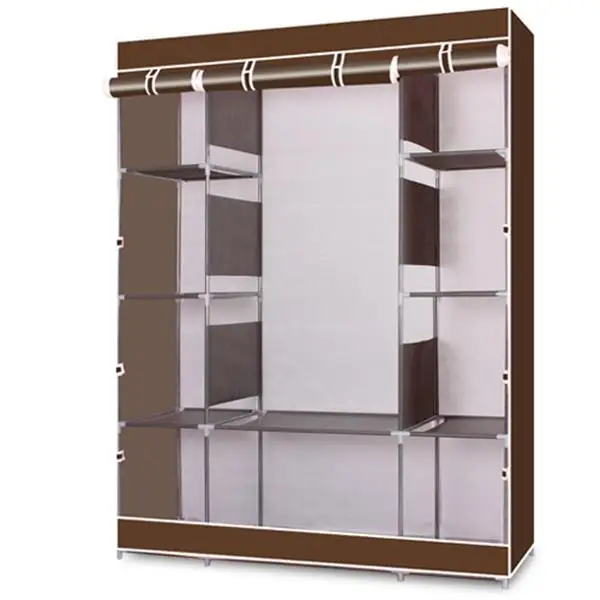 4-Layer 10 Lattices Non-Woven Fabric Wardrobe Coffee view 4