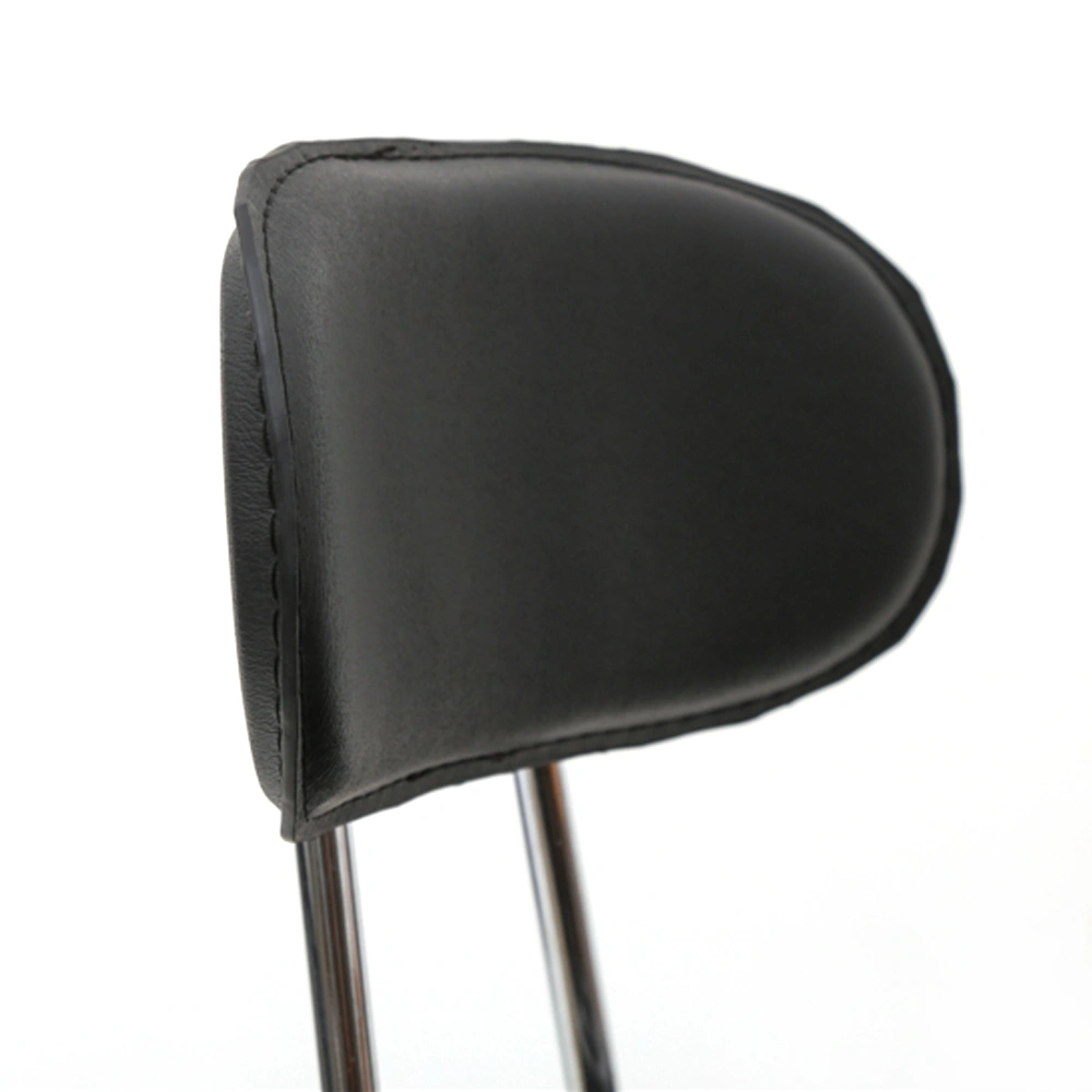 Adjustable Round Salon Stool with Backrest - Line Design, Black Professional Chair view 10