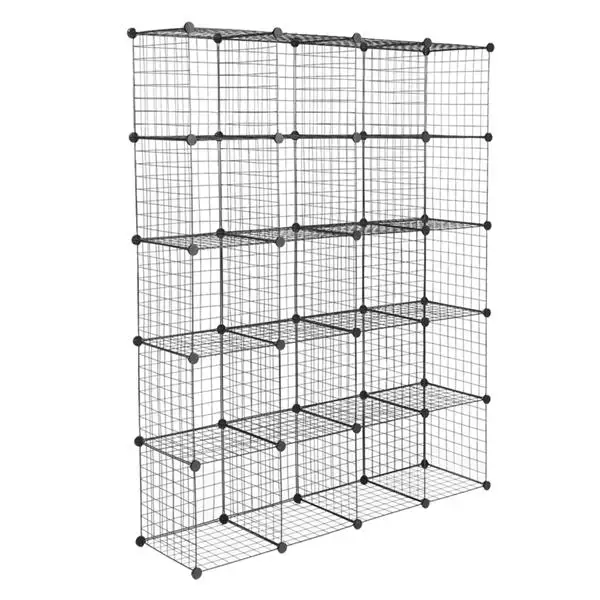 20-Cube Organizer Cube Storage Storage Shelves Wire Cube Storage Origami Shelves Metal Grid Multifunction Shelving Unit Modular Cubbies Organizer Bookcase view 3