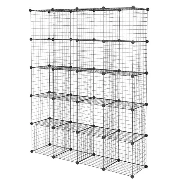 20-Cube Organizer Cube Storage Storage Shelves Wire Cube Storage Origami Shelves Metal Grid Multifunction Shelving Unit Modular Cubbies Organizer Bookcase view 5