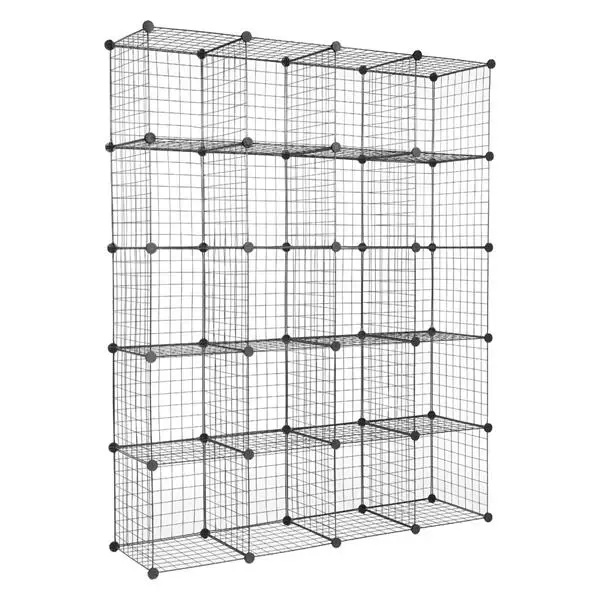 20-Cube Organizer Cube Storage Storage Shelves Wire Cube Storage Origami Shelves Metal Grid Multifunction Shelving Unit Modular Cubbies Organizer Bookcase view 6
