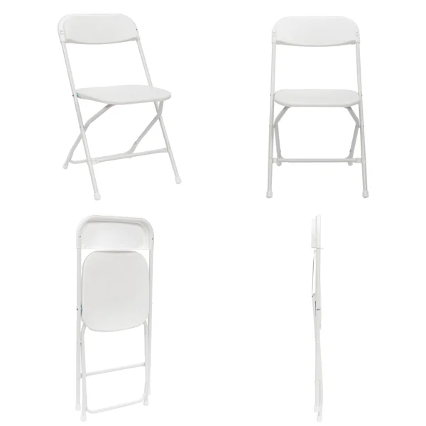 4pcs Injection Molding Classic Garden Plastic Folding Chair White view 4
