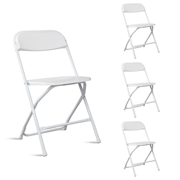 4pcs Injection Molding Classic Garden Plastic Folding Chair White view 6