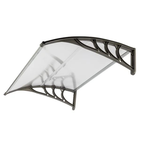 HT-100 x 80 Household Application Door & Window Rain Cover Eaves Canopy White & Gray Bracket