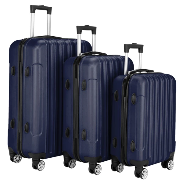 3-in-1 Multifunctional Large Capacity Traveling Storage Suitcase Luggage Set Navy Blue view 2