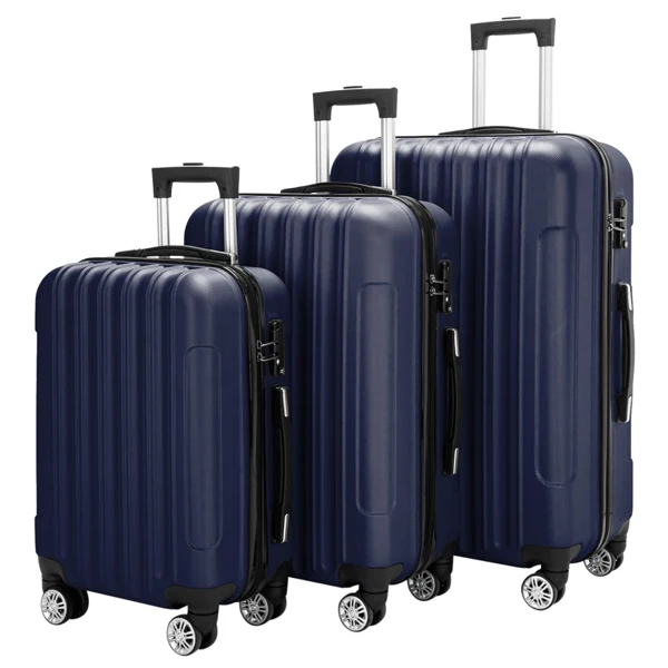 3-in-1 Multifunctional Large Capacity Traveling Storage Suitcase Luggage Set Navy Blue view 3