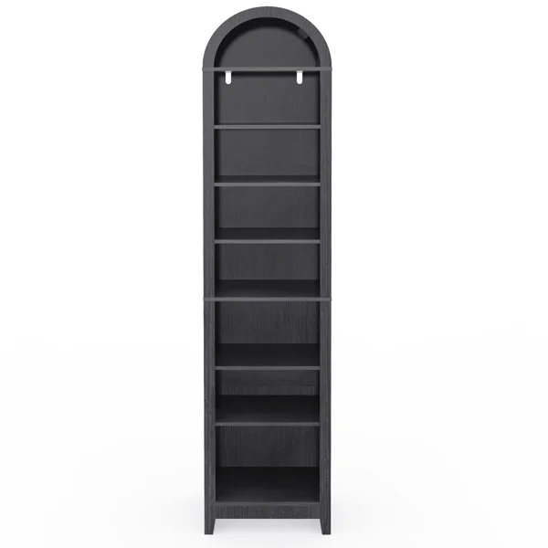 8-Tier Arched Dome Display Rack Particleboard Melamine-Faced Bookshelf 15.75*11.81*70in Black view 2