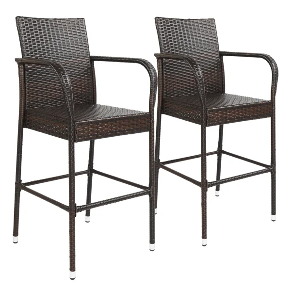 2pcs High Bar Chair Brown Gradient view 5