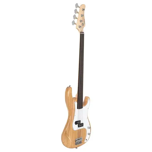 Fretless Electric Bass Guitar Full Size 4 String for experienced Bass Players Cord Wrench Tool Burlywood view 4