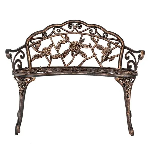 38.5" Cast Aluminum Outdoor Courtyard Decoration Park Leisure Rose Chair view 2