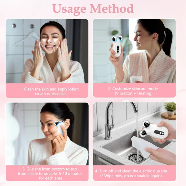 Anti Aging and Wrinkles Microcurrent Facial Device, Boost Skin Care Products Absorption - White view 5