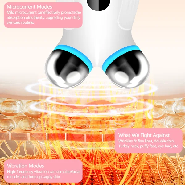 Anti Aging and Wrinkles Microcurrent Facial Device, Boost Skin Care Products Absorption - White view 6