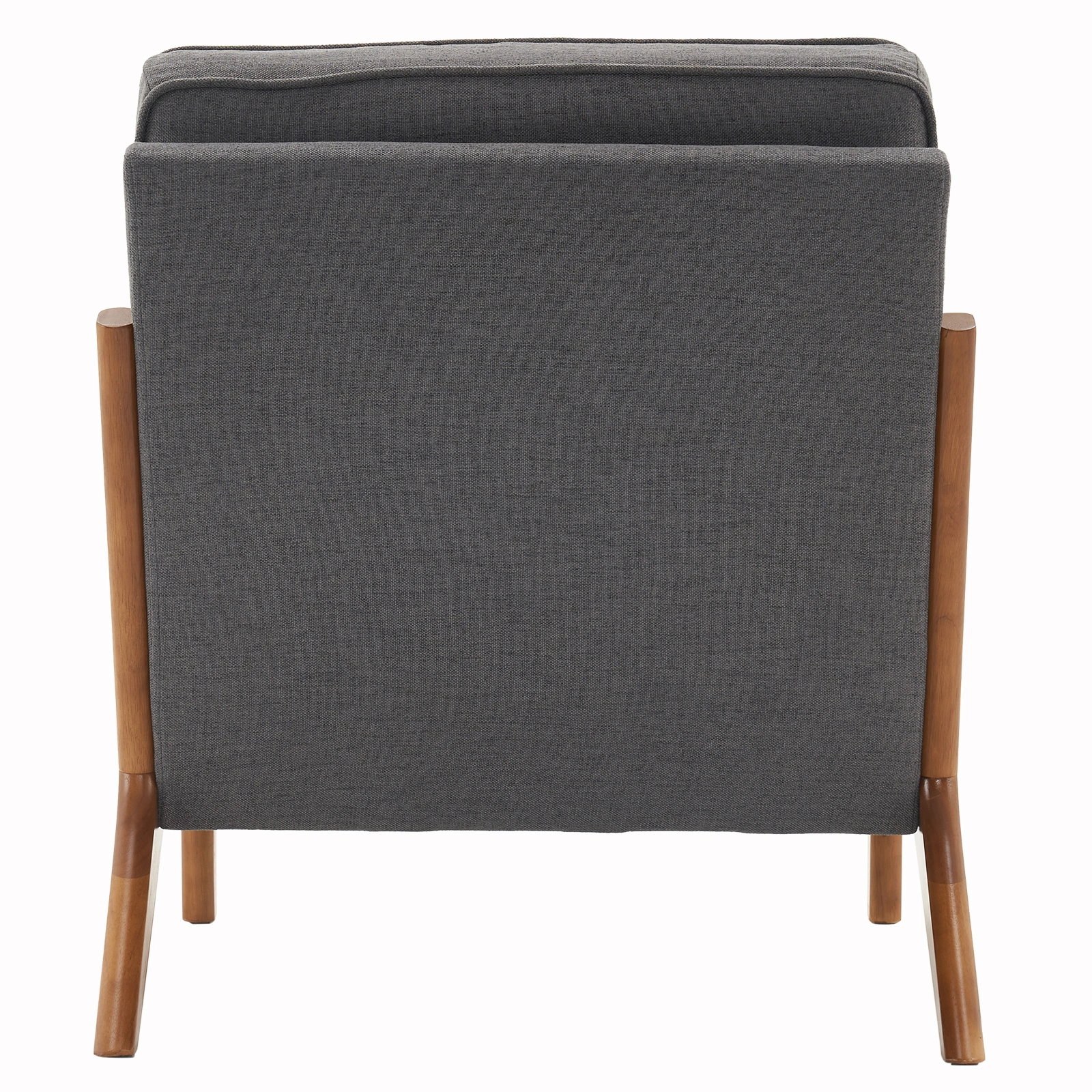 Dark Grey Oak Armrest Upholstered Single Lounge Chair, Indoor Accent Chair view 9