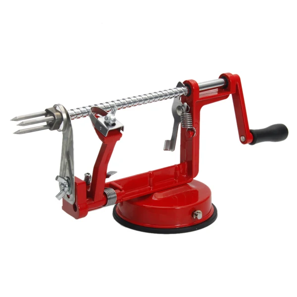3-in-1 Stainless Steel Hand-cranking Apple Peeler Slicer Peeler Red view 2
