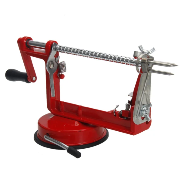 3-in-1 Stainless Steel Hand-cranking Apple Peeler Slicer Peeler Red view 5