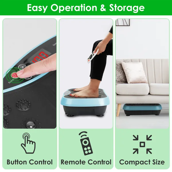 Vibration Exercise Machine With Resistant Bands Remote Control Whole Body Vibration Platform Workout Equipment Home Fitness Training Equipment For Weight Loss Fat Burner view 5
