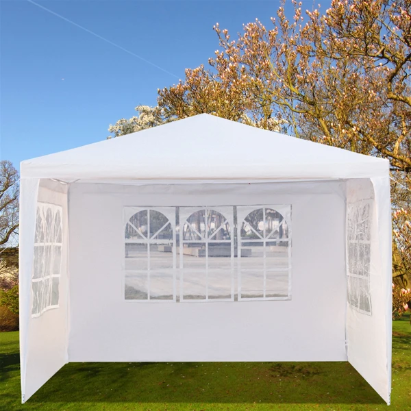 3 x 3m Three Sides Waterproof Tent with Spiral Tubes White view 3