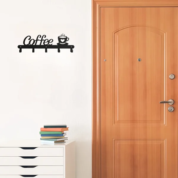 CIFbuy™ Wall Mounted Metal Coffee Cup Rack with Multi-Hooks Kitchen Living Room Organizer (TikTok, temu pick-up service) view 5
