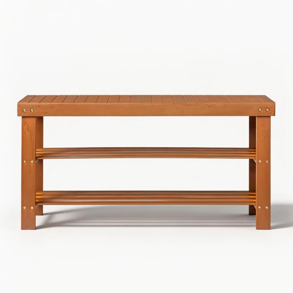 35.43"*11.02"*17.72" 3-Tier Bamboo Shoe Rack Walnut view 2