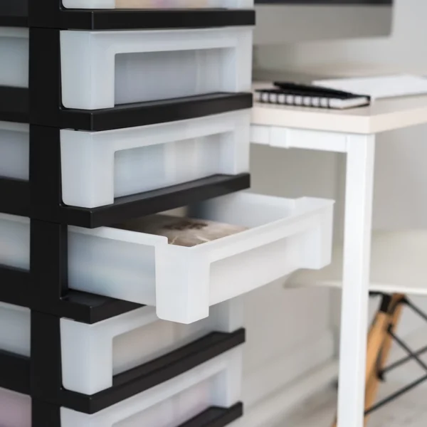 9-Drawer Narrow Plastic Storage Drawer Cart with Organizer Top, Black (Shipment from Walmart) view 4