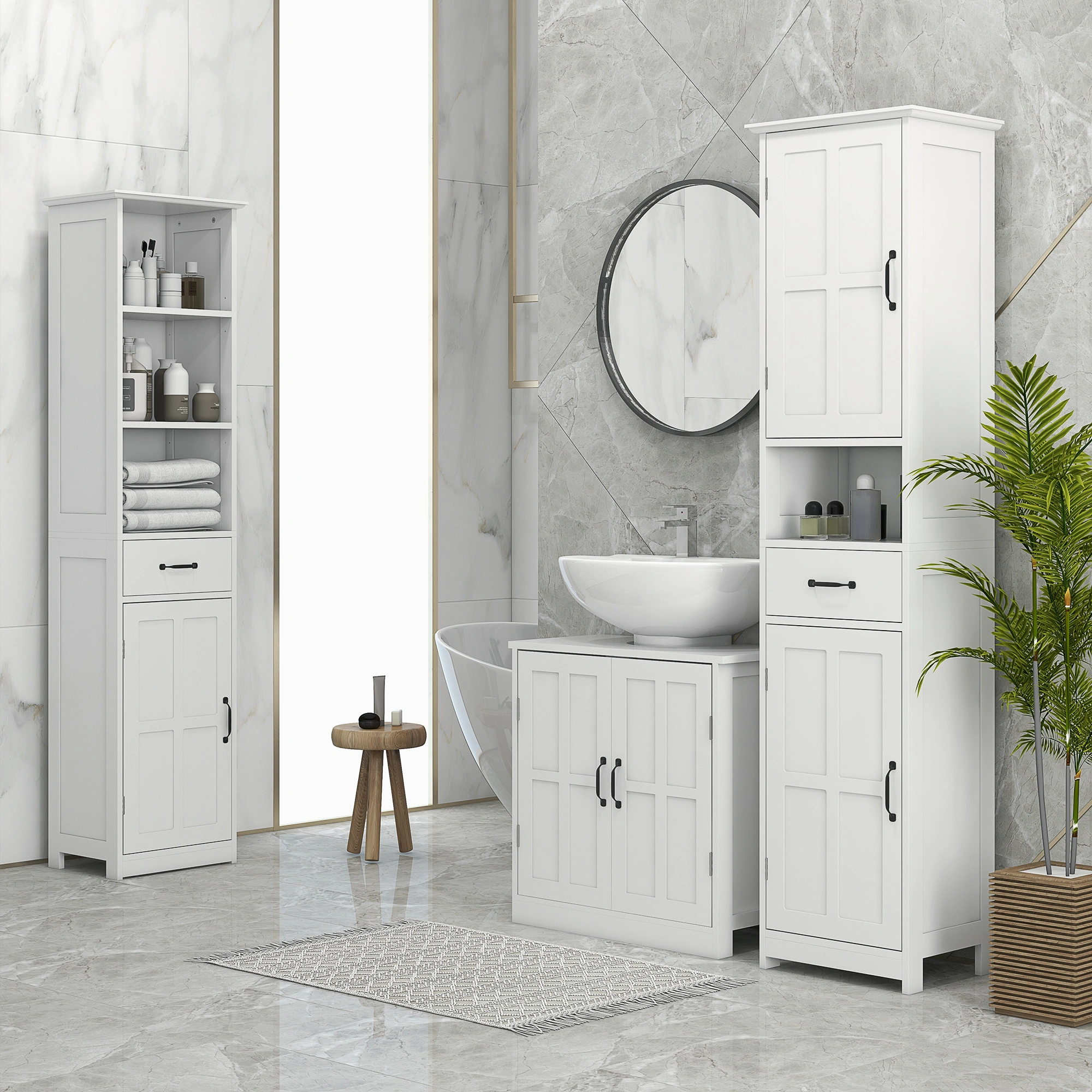 Modern Bathroom Vanity Cabinet Wall-Mount Storage Organizer