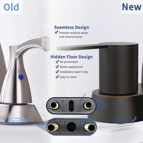 2 Handles Bathroom Sink Faucet, Oil Rubbed Bronze Centerset RV Bathroom Faucets for 2/3 Hole[Unable ship on weekends, TK/TEMU only for pickup, only TX10643 warehouse supports GOFO] view 6