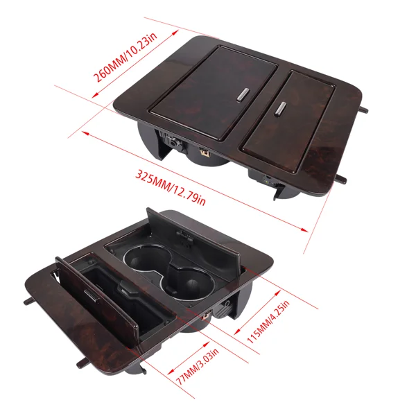 New Console Cup Holder Woodgrain Fits for Cadillac Escalade Chevrolet Suburban Silverado GMC Yukon Sierra 1500 2500HD 3500HD 2007-2014 23164631 20811675 view 6