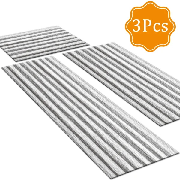 Three-piece kitchen rug set, non-slip and washable, abstract pattern kitchen hallway rug, soft and comfortable, suitable for sinks, floors, entrances, hallways and bathrooms. view 2