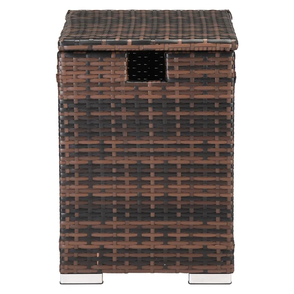 40*40*57cm Iron Frame Gas Bottle Storage Rattan Side Table Brown Gradient view 2