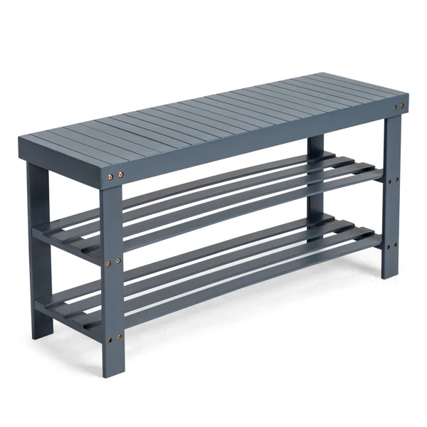 3-Tier Seamless Top Bamboo Shoe Rack view 5