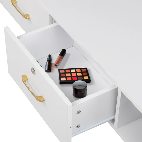 15mm E0 particleboard linen two draw three holes with lock salon cabinet white view 6