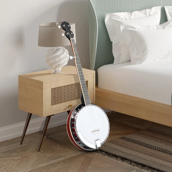 Full Size 5 String Right Handed Banjos Set with Closed Solid Sapele Back & Premium Mahogany Neck and Premium Accessories view 5